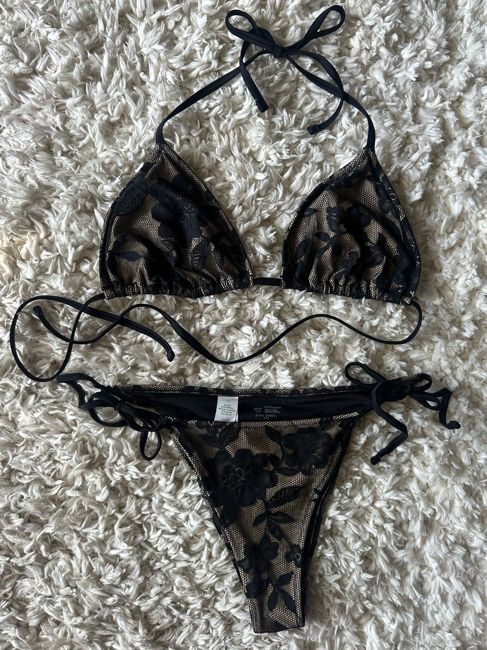 Aerie Floral Lace Overlay Bikini Set